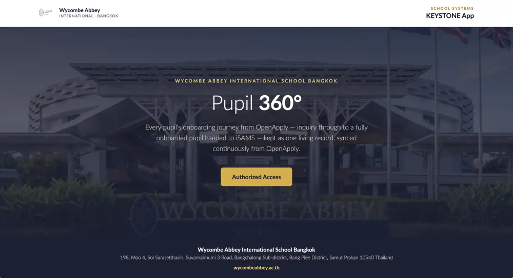 Pupil 360 authorised-access screen