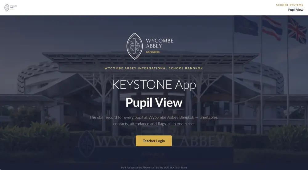 Pupil View teacher login screen