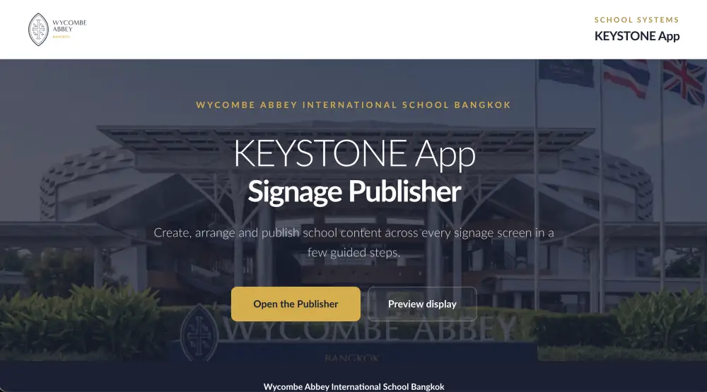 Signage Publisher home screen